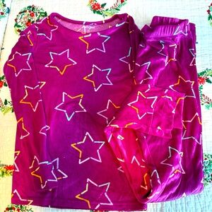 Great Condition SO pj’s set. Color purple w/ multi colored stars size XL-14/16
